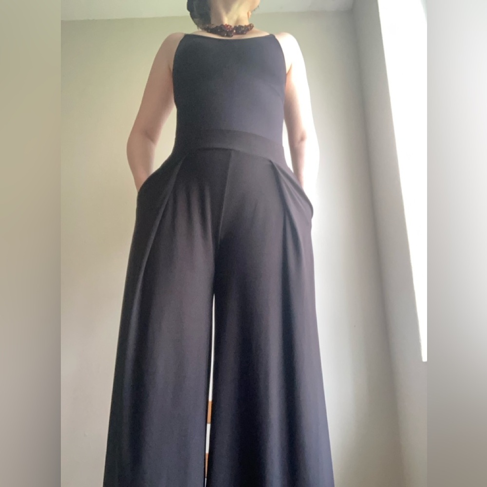 Black Palazzo Pants, Small - Picture 3 of 11